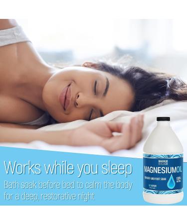 Pure Magnesium Oil 64 oz - Use with Bath Flakes or Refill Spray - Bulk Size for Soothing Soaks - 1 Pack - Buy Online on GoSupps.com