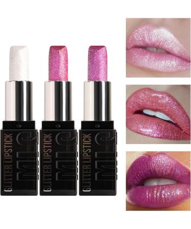 Rouge L vres Paillet 3 Pi ces Brillant Labial Beaut Rouge L vres Brillant | pour Femmes et Filles F te Voyage Bureau et Quotidien UN# - Buy Online on GoSupps.com