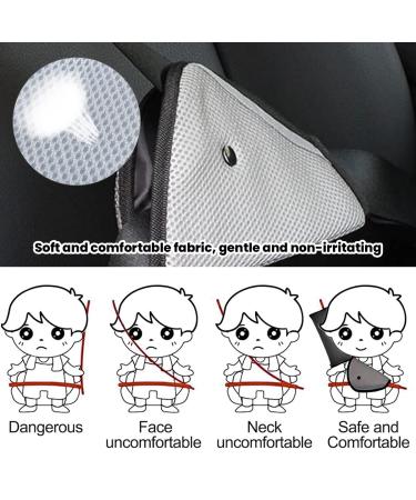 Zeyou Children Seat Belt Pads Set | 2 pcs Removable Car Seat Belt Shoulder Pads & Pillows | Gray Safety Cushions for Kids in Car & Stroller - Buy Online on GoSupps.com