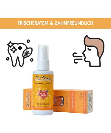 Dr. Bauer's Dr. Bauer's Golden Dream Mouth Spray - Citrus Fresh Lemon Orange - Alcohol Free Vegan & Mild - Freshens Breath & Mouth 50ml - Buy Online on GoSupps.com