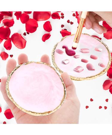 Abeillo Resin Nail Art Pallet Manicure Painted Palette Gold Edge Nail Polish Palette Nail Art Makeup Palette Display Box Nail DIY Accessories Pink - Buy Online on GoSupps.com