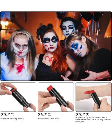  AOMIG Aomig Body Pencil Paint Stick Makeup Sticks for Face and Body Halloween Body Art Party Makeup (Red) - Buy Online on GoSupps.com
