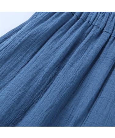 AYIYO Baby Linen Pants 2Pcs Set, Elastic Waist Harem Bloomers, 9-12 Months, Blue+Khaki - Buy Online on GoSupps.com