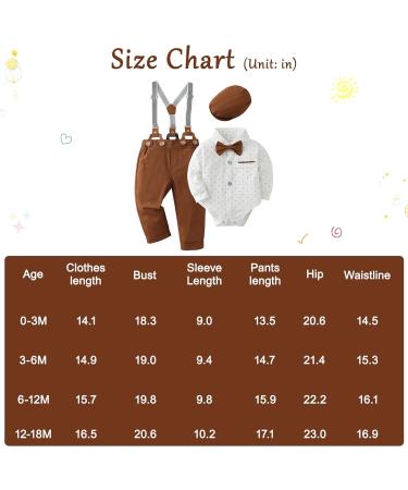 Baby Boy Gentleman Suit 3pcs Set | Formal Tuxedo Romper, Suspender Pants, Beret Hat | White | 12-18 Months - Buy Online on GoSupps.com