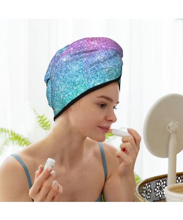 Hair Towel Wrap - Quick Drying Turban with Button | Multicolor Glitter Hair Drying Towel for Fast Absorption - Buy Online on GoSupps.com