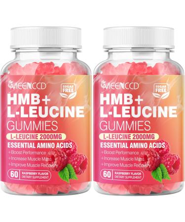 2 Pack HMB and L-Leucine Gummies HMB and Leucine Amino Acid for Muscle Growth Muscle Mass Muscle Relief and Fast Workout Recovery for Men & Women Sugar-Free Raspberry Flavor 120 Count 60 Count (Pack of 2) - Buy Online on GoSupps.com