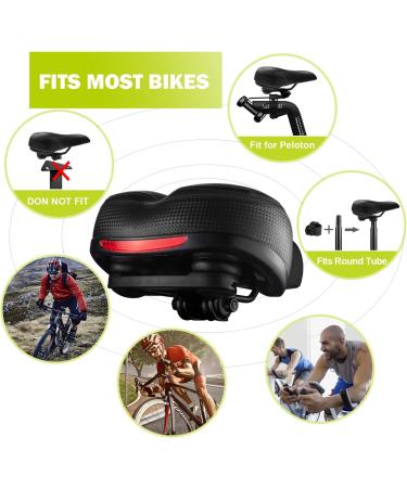 Roguoo Most Comfortable Bike Seat | Dual Shock Absorbing Memory Foam | Waterproof & Reflective Tape | Black - Buy Online on GoSupps.com