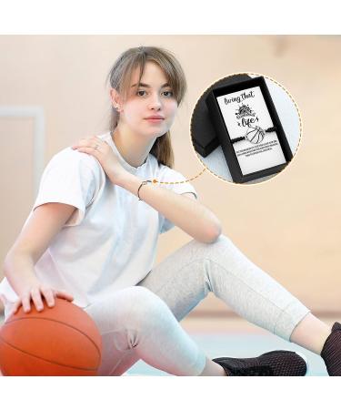 Willbond Basketball Charm Bracelet - Adjustable Woven Jewelry with Cardboard Gift Box | Sports Fan Accessories - Perfect Basketball Volleyball Gift - Buy Online on GoSupps.com