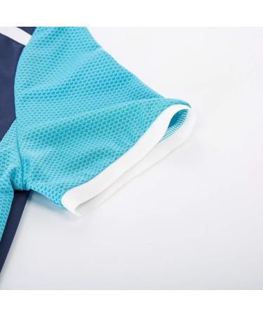 JACK SMITH Women's Short Sleeve Golf Polo Shirt | Dry Fit Moisture Wicking | Navy + Blue | Large Size - Buy Online on GoSupps.com