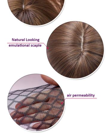 Curly Hair Topper with Ponytail for Women - Soft Synthetic Clip-In Crown Attachment 45cm - Light Brown - Perfect for Thinner Hair - Buy Online on GoSupps.com