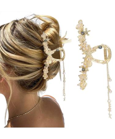 Brinie Hair Claw Clamp Ocean Bubble Hair Clip Pearl Hairclips Tassel Hair Jaw Clip Hair Claw Barrettes Hair Accessories for Women and Girls