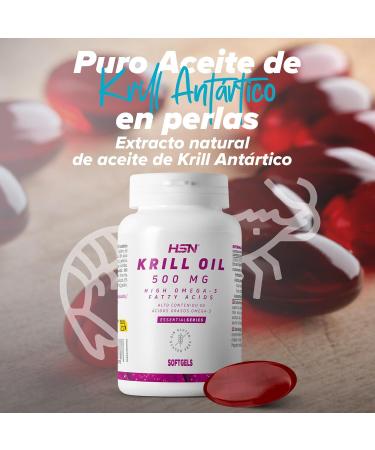 HSN Essentials HSN Krill Oil: Krill Oil 500mg Source of Omega 3 (DHA EPA) With Astaxanthin and Phospholipids - Powerful Antioxidant - RIM - Buy Online on GoSupps.com