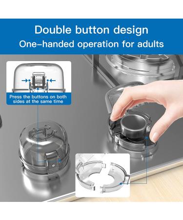 Child Safety Stove Knob Covers - 5 Pack with Double-Key Lock | Universal Gas Oven Knob Guards for Baby Proofing - Buy Online on GoSupps.com
