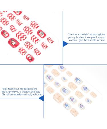 minkissy Adhesive Manicure Favors Supplies False Tips Winter Press Decor Women Fashion Kits Diy Nail with Xmas Nails Short Girls Tabs Snowflake Fingernail Party Full Fake Cover for Decals - Buy Online on GoSupps.com