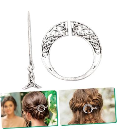 DOITOOL Vintage Viking Hairpins Hair Chopsticks Sliders for Women Slides for Girls Knot Hair Accessories Knot Hair Clip Silver Barrettes European and American Alloy Miss Trendy Accessories - Buy Online on GoSupps.com