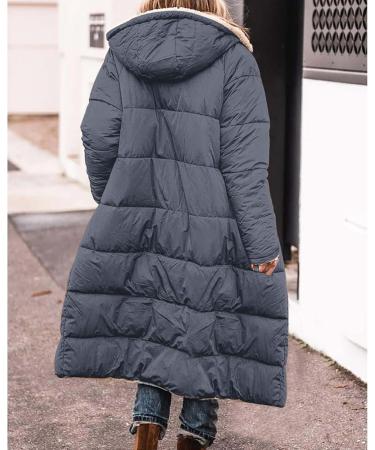 Hanxiulin Women's Oversized Fleece Plush Jacket - Warm Casual Hooded Winter Sweater in Gray - Buy Online on GoSupps.com