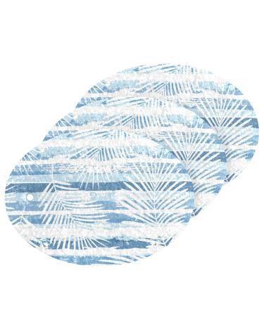 3-Pack Cleaning Kitchen Sponges Oval Blue Stripe Leaves Kitchen Cellulose Dishwashing Wood Pulp Cotton