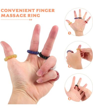 Healifty Acupressure Massage Rings - Stainless Steel Finger & Toe Massage for Relaxation (5 Pack: Gold Silver Black Blue Red) | International Shipping - Buy Online on GoSupps.com