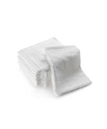Sleepzen washcloths made of organic cotton white GOTS -certified 500Gr/m2 - washing gloves - Made in the UE - 6 -way pack soft and ecological