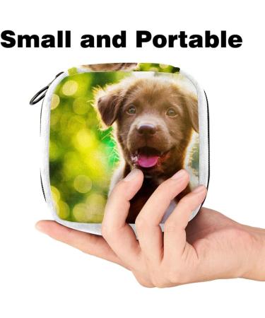 Brown Labrador Dog Sanitary Napkin Storage Bag | Period Tampon Makeup Pad Pouch - Color2233 - Buy Online on GoSupps.com