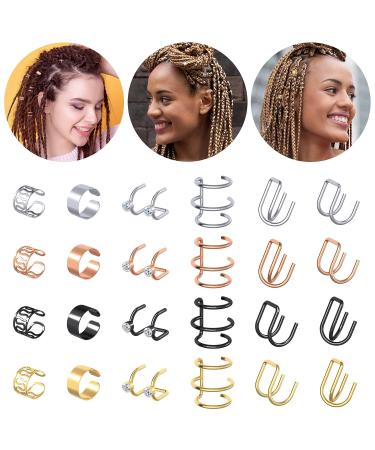 OIIKI 48Pcs Hair Braids Cuffs - Metal Hair Rings for Dreadlock Punk Hair - Non-Piercing Ear Clips - Hair Styling Accessories - Buy Online on GoSupps.com