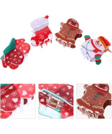 POPETPOP Christmas Hair Claw Small Hair Clips for Women Girls Non-slip Strong Grip Hair Clamps Xmas Snowman Glove Socks Gingerbread Jaw Clips Hair Styling Accessories - Buy Online on GoSupps.com