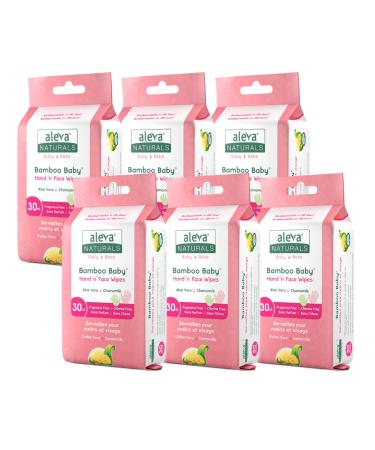 Aleva Naturals Bamboo Baby Hand and Face Wipes - Natural and Organic Ingredients Cleans and Moisturizes Extra Strong and Ultra Soft - Economy Pack- 30ct X 6 180 Count Unbleached 30 count (Pack of 6)