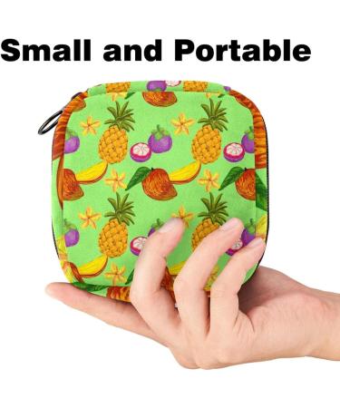 Shop Tropical Pineapple & Mangosteen Women's Napkin Storage Bag | Portable Period Bag for Teens & Girls | Menstrual Cup & Breastfeeding Pillow Holder - Buy Online on GoSupps.com