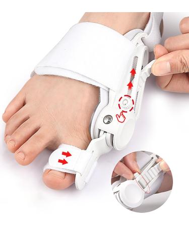 Thcbme Bunion Corrector - Adjustable Orthopedic Big Toe Splint with Anti-Slip Heel Strap & Silicone Pad Fits Left & Right Feet