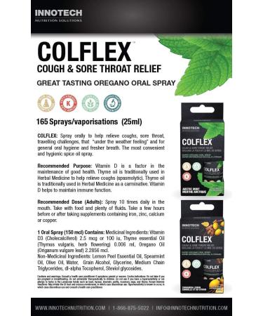 INNOTECH Nutrition Colflex Oregano Throat Spray - Arctic Mint 25ml - Organic Relief - Buy Online on GoSupps.com