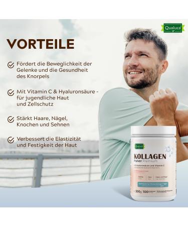 Collag ne avec Acide Hyaluronique et Vitamine C | Type I | 300 g | 100 Portions Ar me Framboise - Buy Online on GoSupps.com