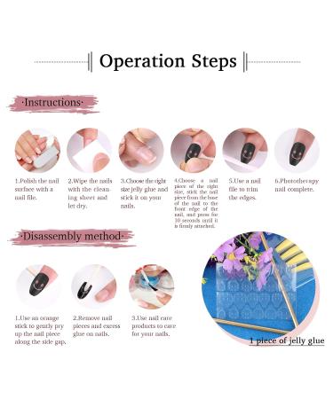 UFLF 72 Pieces Short False Nails - DIY Artificial Nail Tips with Adhesive Pads for Stunning Nail Art | International Shipping Available - Buy Online on GoSupps.com