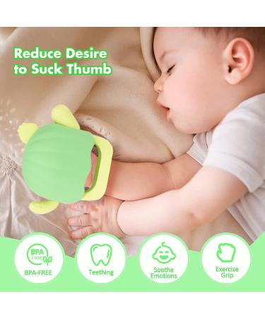 2 Pack Baby Bite Ring Toy | Food-Grade Silicone Teething Aid | Biting Glove for Infants 3+ Months | Soothing Gum Relief - Buy Online on GoSupps.com