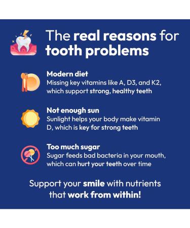 Strong Jaw Tooth Restore for Adults with Remineralizing Gum Support 180 Capsules Made in USA - Teeth Vitamins for Strong Teeth Bone Health Supplement Calcium Vitamin D3 Hydroxyapatite Enamel Repair - Buy Online on GoSupps.com