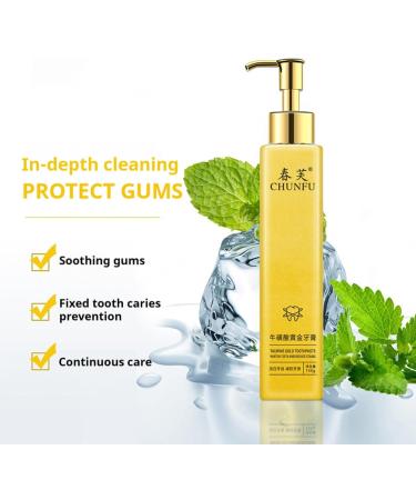 Taurine Gold Toothpaste | Dental Care for Dazzling White Teeth & Fresh Breath | Press Dispenser Oral Cleaner (1PC) - Buy Online on GoSupps.com