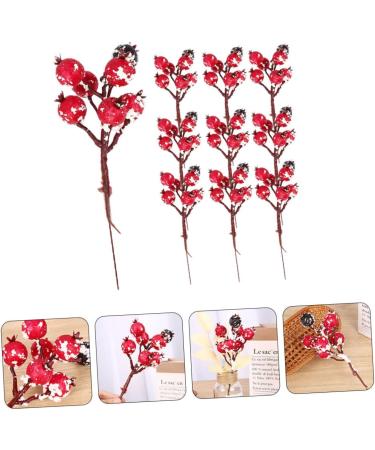 HOMSFOU 12pcs Fake Berry Picks Holly Berry Picks Home Pomegranate Pick Artificial Pomegranate Decor Faux Flower Arrangement Red Holly Berry Stem Desktop Household Products Iron Wire - Buy Online on GoSupps.com