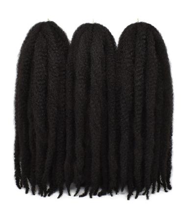 Ms.Priceless 24 inch Cuban Twist hair Marley Twist Braiding Hair for Black Woman (#1B, 3Packs-24 Inch) #1B 24 Inch (Pack of 3)