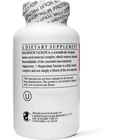 Cardiovascular Research Magnesium Taurate - 125mg Elemental Magnesium - 360 Veg Caps Total - Buy Online on GoSupps.com