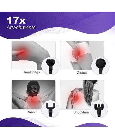Massage Gun Heads for KALAWW Massage Gun - 17 Different Muscle Massager Heads with Carry Case - 18.5mm (0.73 inch) Black - Buy Online on GoSupps.com
