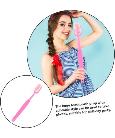 Shop Giant Toy Toothbrush Bag for Cosplay - Medium Flocking Embellishment | Oversized Pink Bath Props & Bulk Supplies (39.5X5.1X3.8CM) - International Shipping Available - Buy Online on GoSupps.com