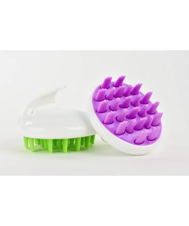 Zyllion Scalp Massager Dandruff Brush - Exfoliating Shampoo Scrubber for Hair Growth (Purple) - Buy Online on GoSupps.com