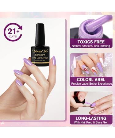 Shining She Nail Polishes Set - 6 Colors Purple Wisteria Rose Purple Polish - Soak-Off UV/LED Gel - Perfect Gift for Nail Art - 8ML - Buy Online on GoSupps.com