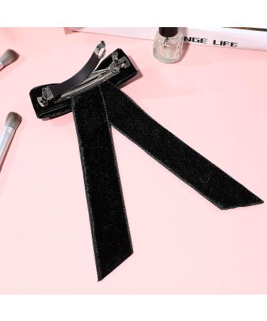 Lurrose Large Bowknot French Barrettes Hair Clip for Women and Girls - Black - Buy Online on GoSupps.com