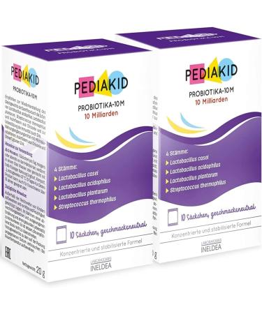 Pediakid - Probiotika -10m - Dietary supplements with lactic acid bacteria inulin fibers made of chicory and bioavailable zinc.- Brings the intestinal flora into balance - from 6 months - 2x10 sacks 20 g (2 pack)