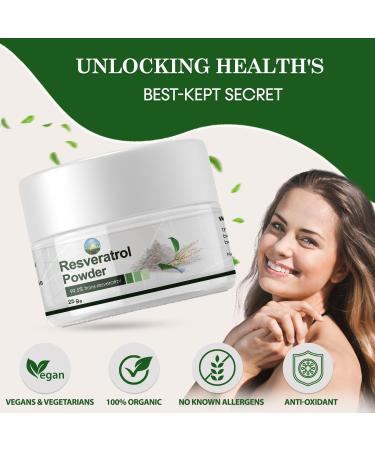 Organic Trans Resveratrol Powder 25g - 99.5% Pure Antioxidant Supplement - Buy Online on GoSupps.com