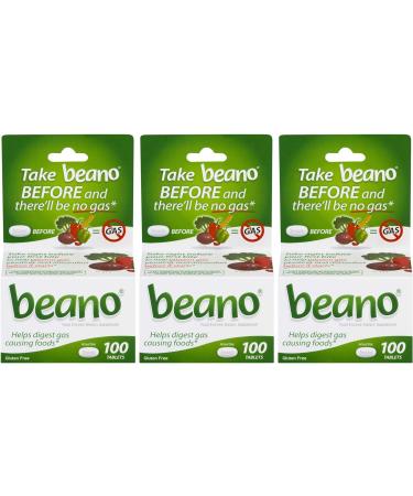 Beano Food Enzyme 100 Tablets each (Value Pack of 3)