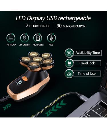 CHLANT 5-in-1 Electric Head Shaver for Bald Men - Waterproof, Cordless, Rechargeable Grooming Kit with Beard & Hair Trimmer - Buy Online on GoSupps.com
