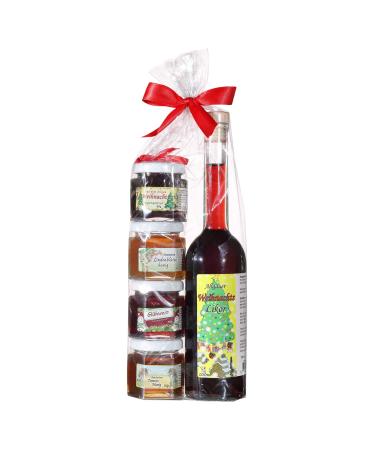 Gift set from the Allg u |200ml Christmas liqueur from selected fruits |Fruit spread honey Christmas gift set |Handmade fruit spreads |Guaranteed German honey (200ml+4x50g)