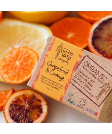 Little Soap Company Organic Grapefruit & Orange Citrus Soap Bar - Vegan, Cruelty-Free, 110g - Eco-Friendly Hand & Body Soap - Buy Online on GoSupps.com