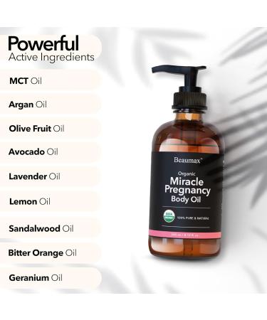 Miracle Pregnancy Body Oil - USDA Organic | Nourishing 240ml/8.12 fl.oz for Expecting Moms - Buy Online on GoSupps.com